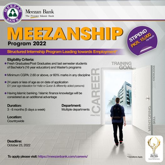 Meezan Bank Internship 2022 | Meezanship Program 
