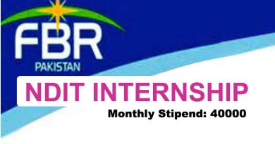 FBR NDIT Internship 2023 | 40000 Monthly Stipend - Online Apply