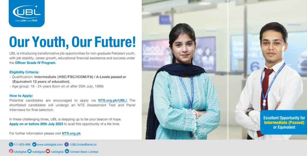 UBL Bank Jobs 2023 (After 12 Pass) Apply Online | UBL Careers